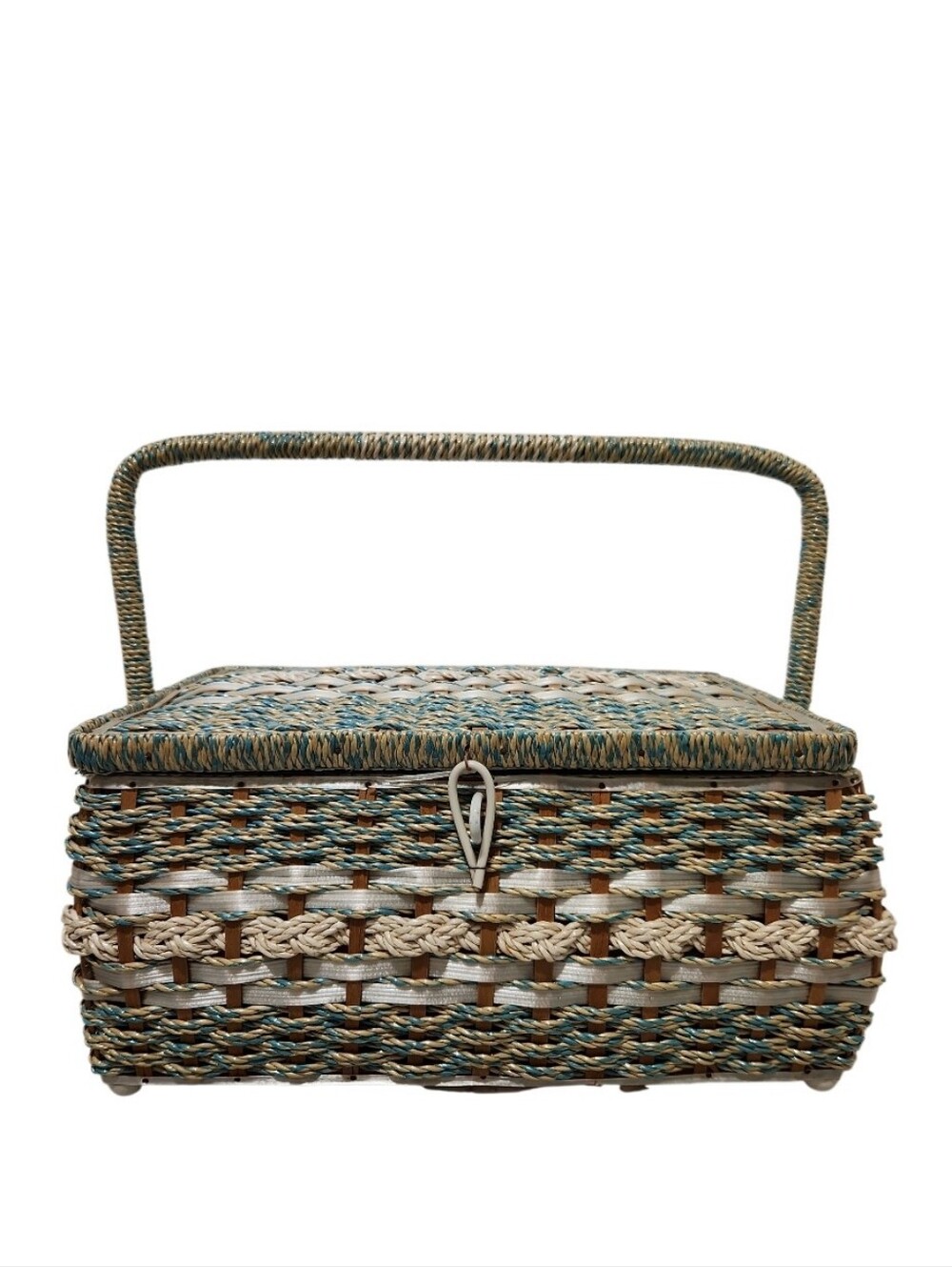 Vintage "Made Exclusively For Singer" Weaved Wicker Sewing Basket